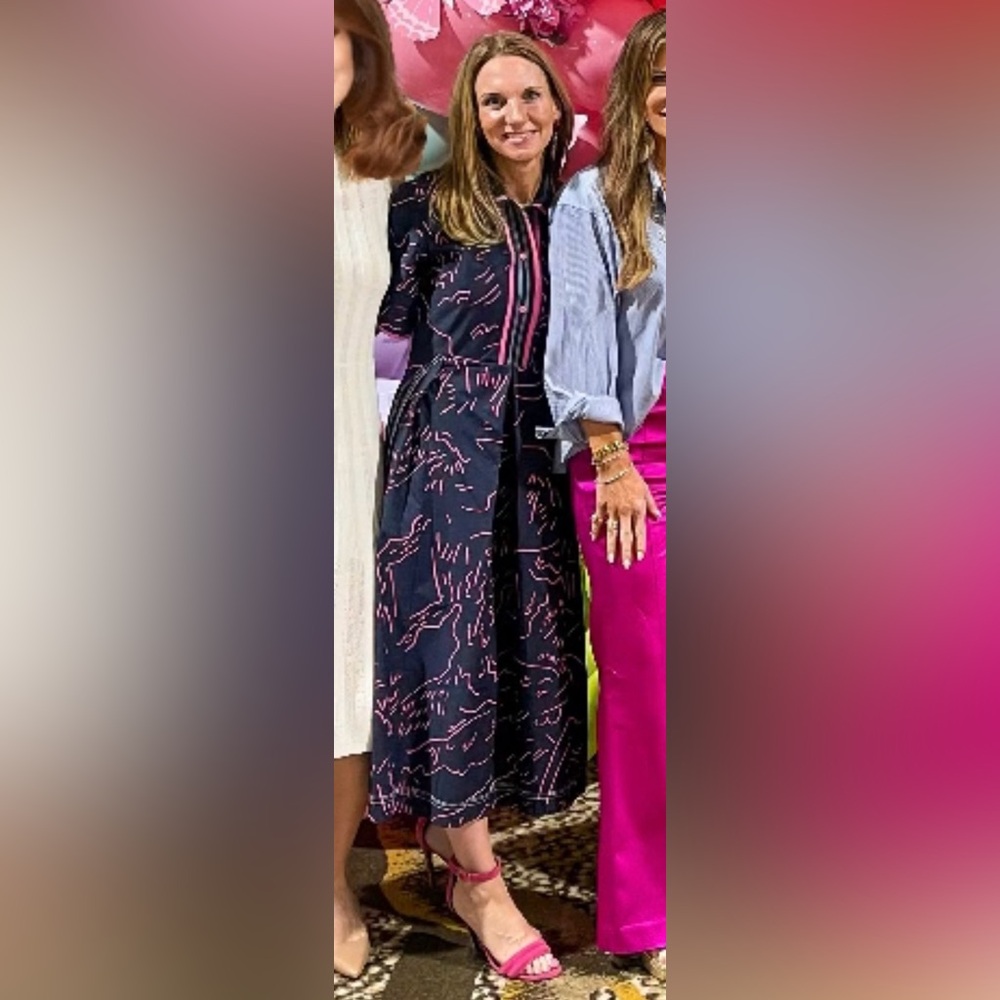 Lovebirds Stylish Pink and Navy Women's Dress - Picture 4 of 4